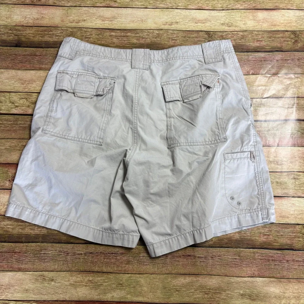 Eddie Bauer Stone Khaki Ripstop Cargo Shorts Mens Size 35 Gorpcore Indie Utility